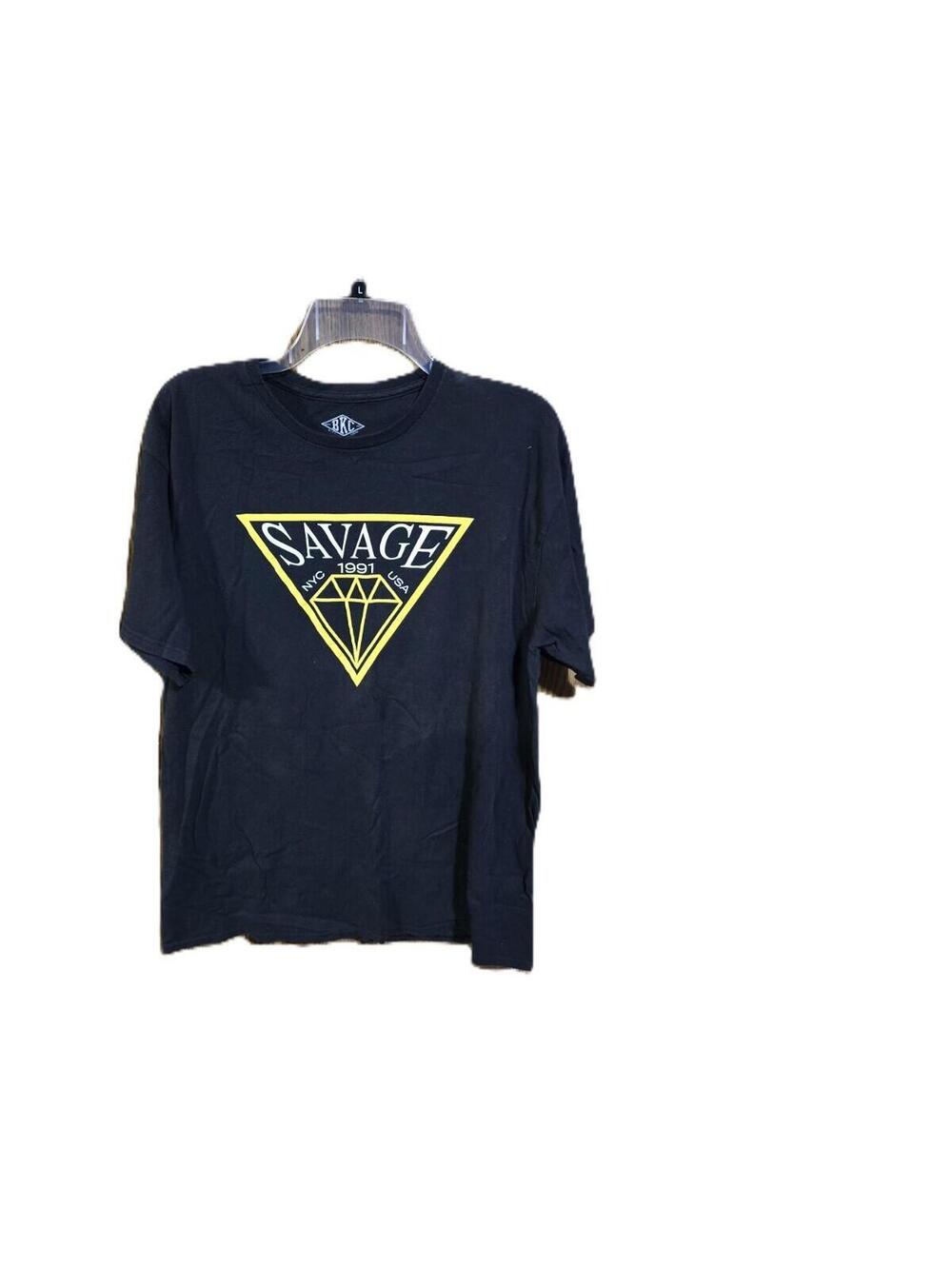 BKC Savage T-Shirt Black Yellow & White